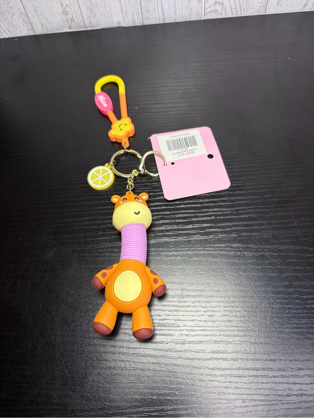 Cute Giraffe Keychain/Bag Charm Toy - Cute With Stretchy Neck- Clip-On